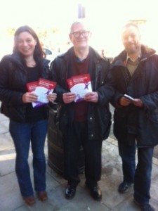 Here we are leafleting at a job centre