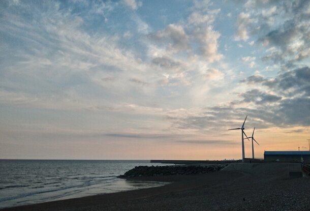 Sky with wind turbine