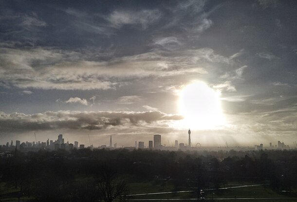 New Year's Eve 2023 looking across the City of London